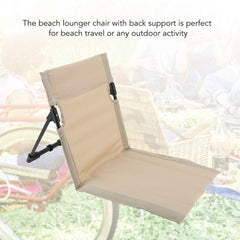 Luqeeg Beach Mat Lounge Chair featuring an oversized pocket for personal items.