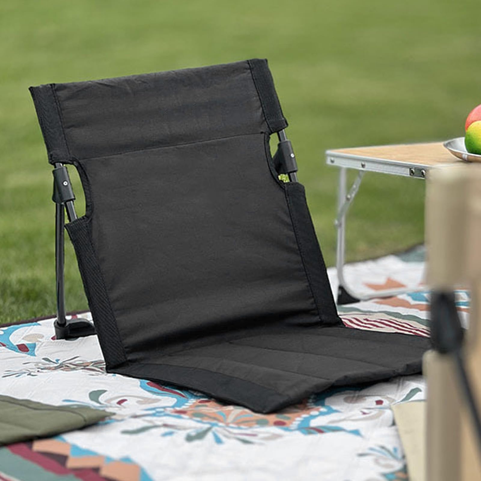 Luqeeg Beach Mat Lounge folds quickly for fast setups.