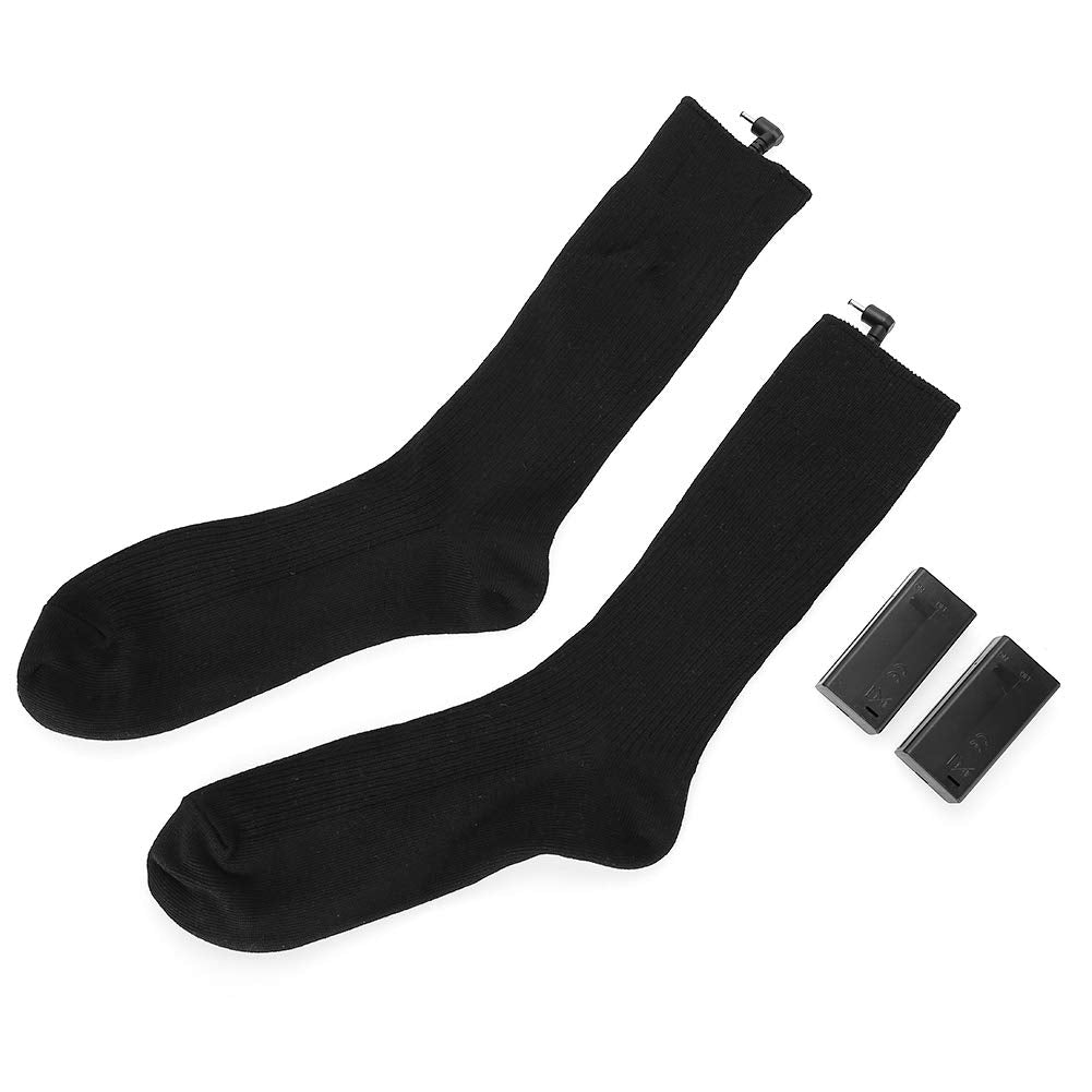 Luqeeg electric heated socks laid flat show thick cotton warmth