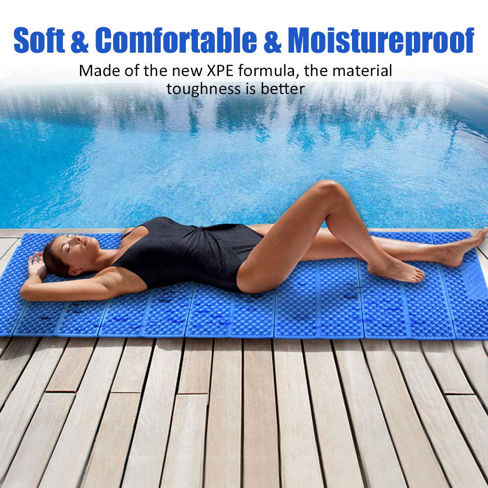 Luqeeg foam mat durable material withstands rugged outdoor conditions.