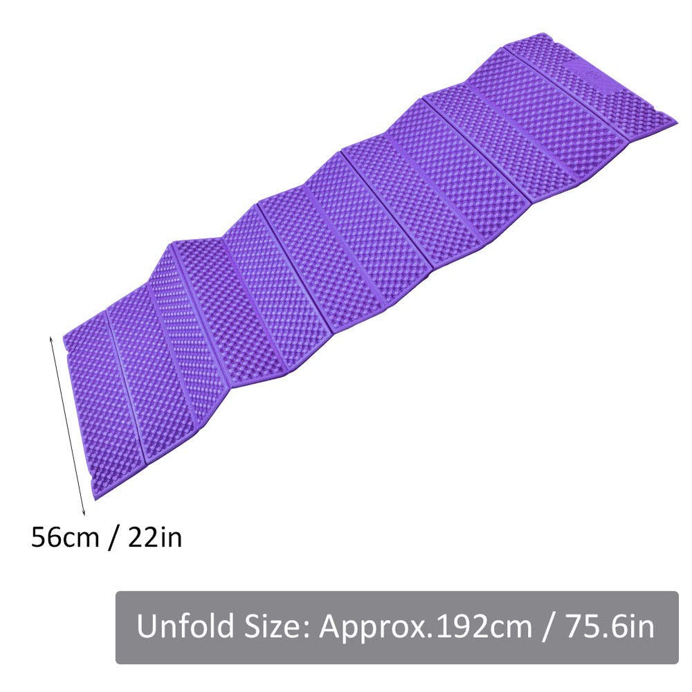 Unfolded Luqeeg pad on campsite provides a soft, supportive sleeping surface.