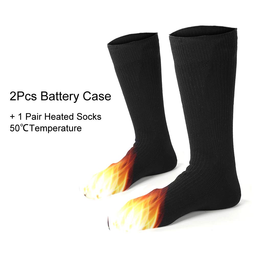 Luqeeg heated socks on feet deliver outdoor winter warmth