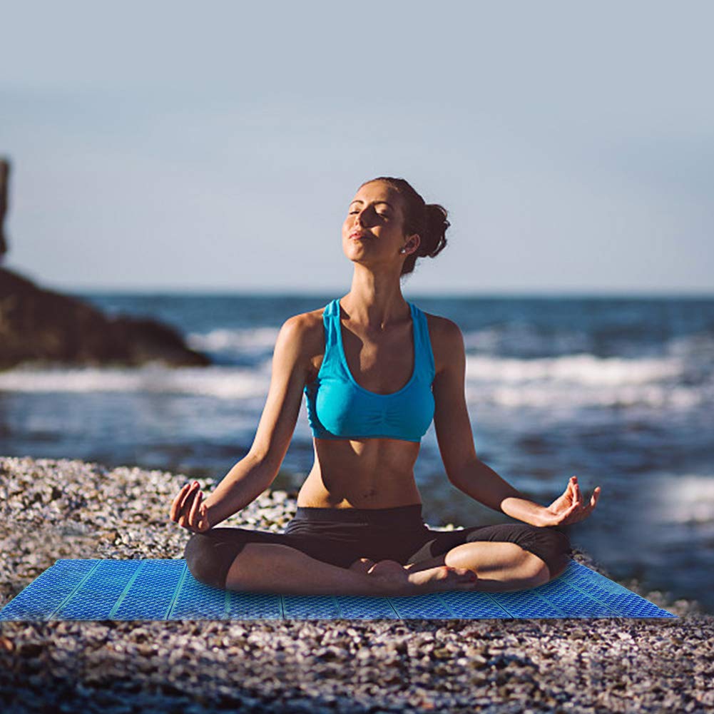 Luqeeg lightweight foldable mat fits compactly in your backpack.