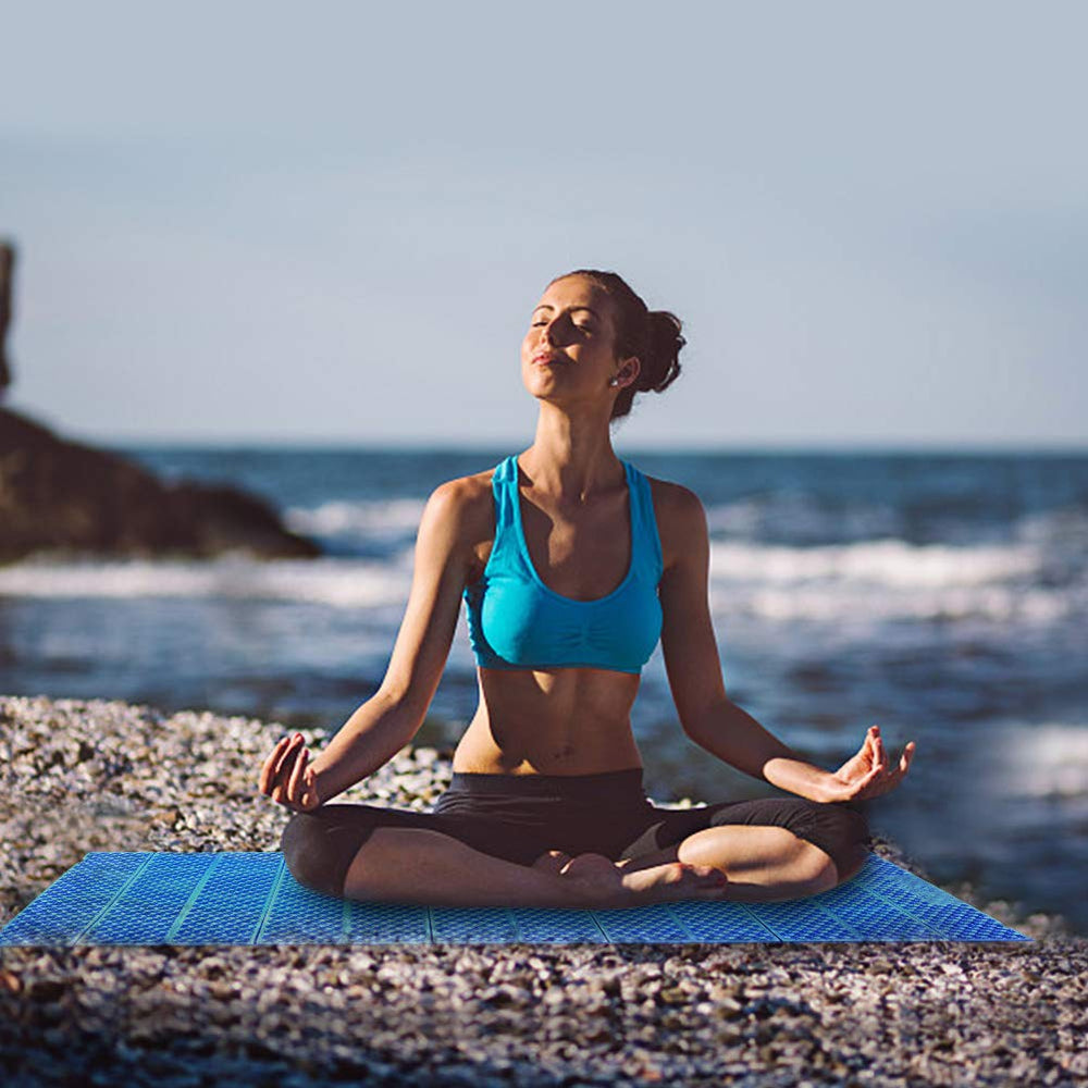 Luqeeg lightweight foldable mat fits compactly in your backpack.