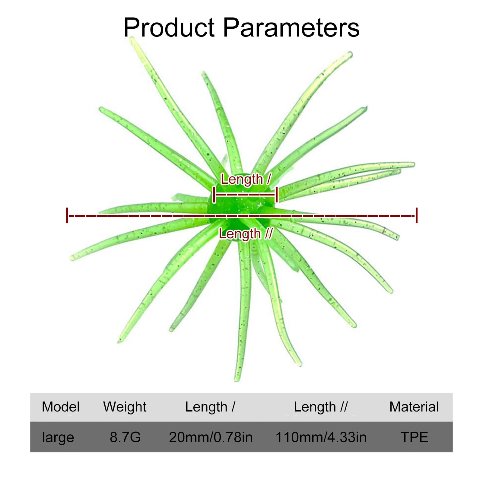 Lure Bait artificial sea urchins silicone body displays tear-resistance for tough bites