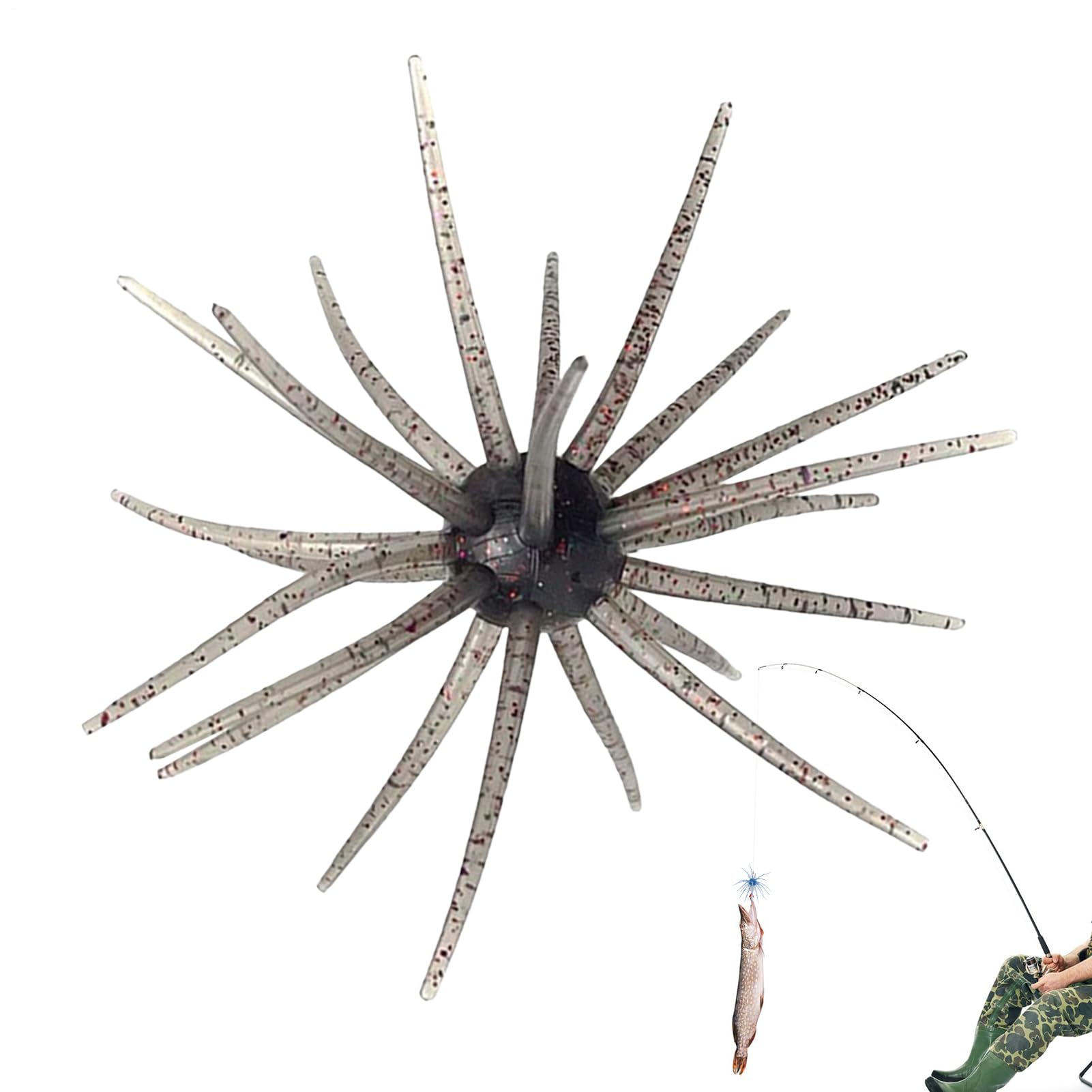 Lure Bait for Black Pits with sea urchin design attracts bass and catfish.
