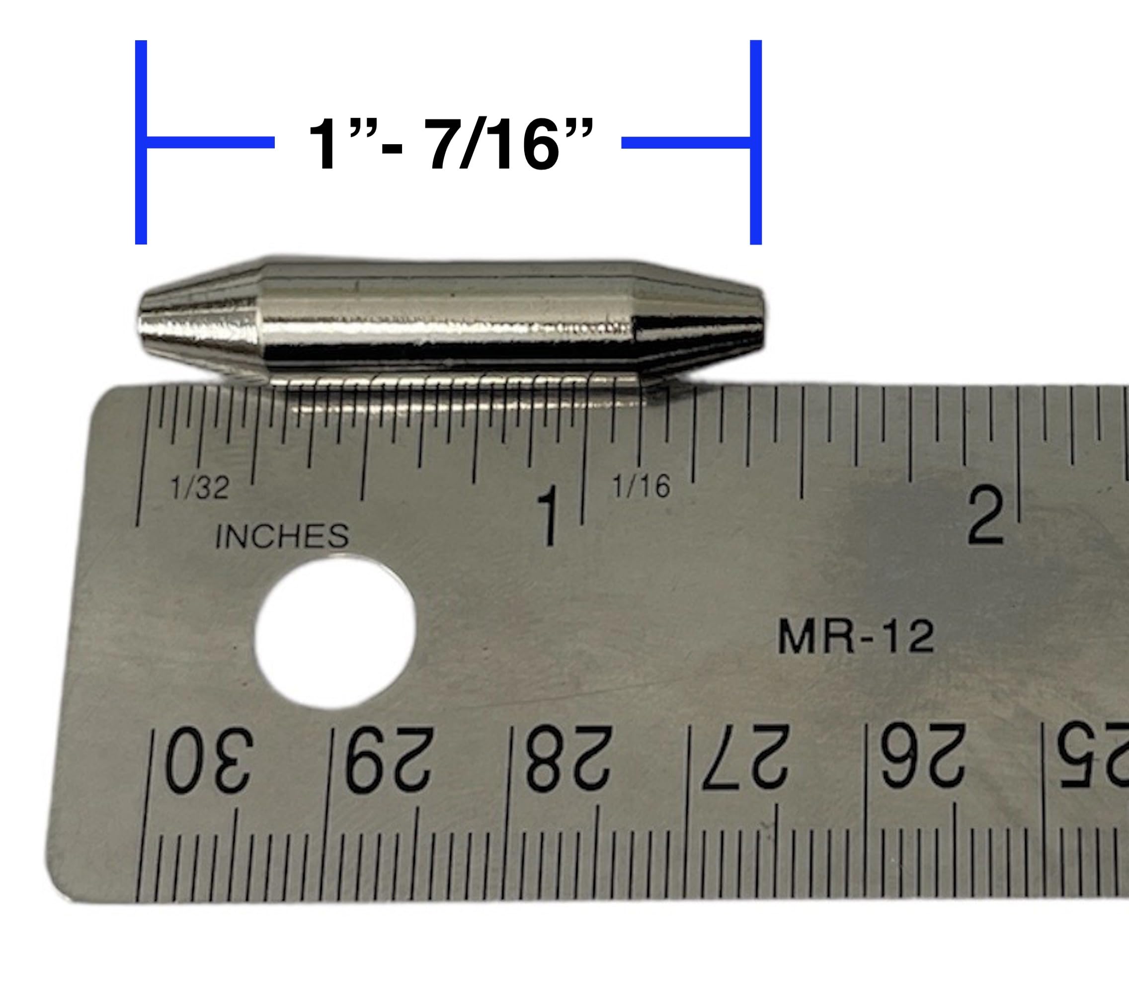 7/16oz inline spinner lure body components in nickel finish