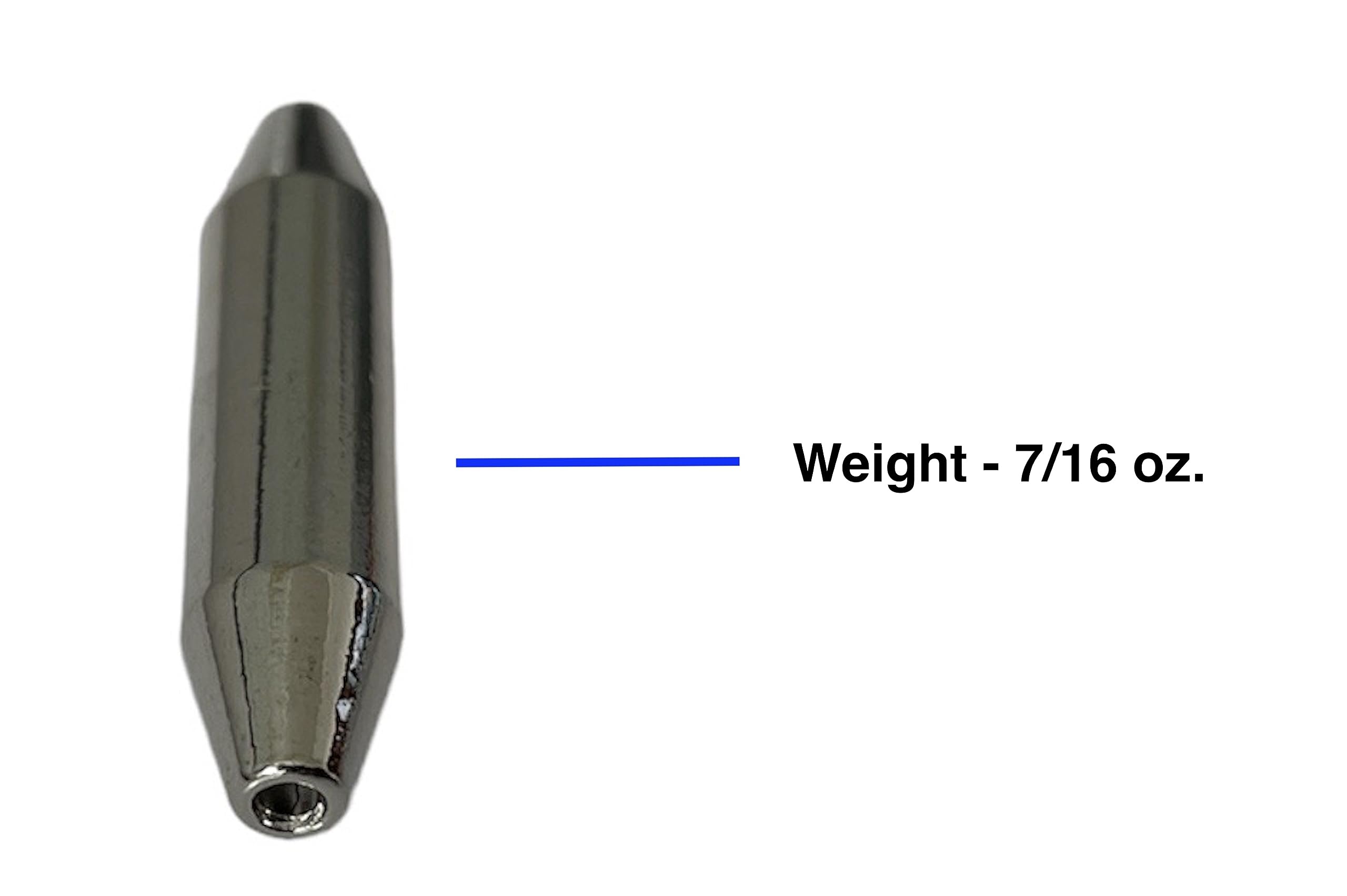 Inline spinner parts display with bucktail assembly - nickel finish