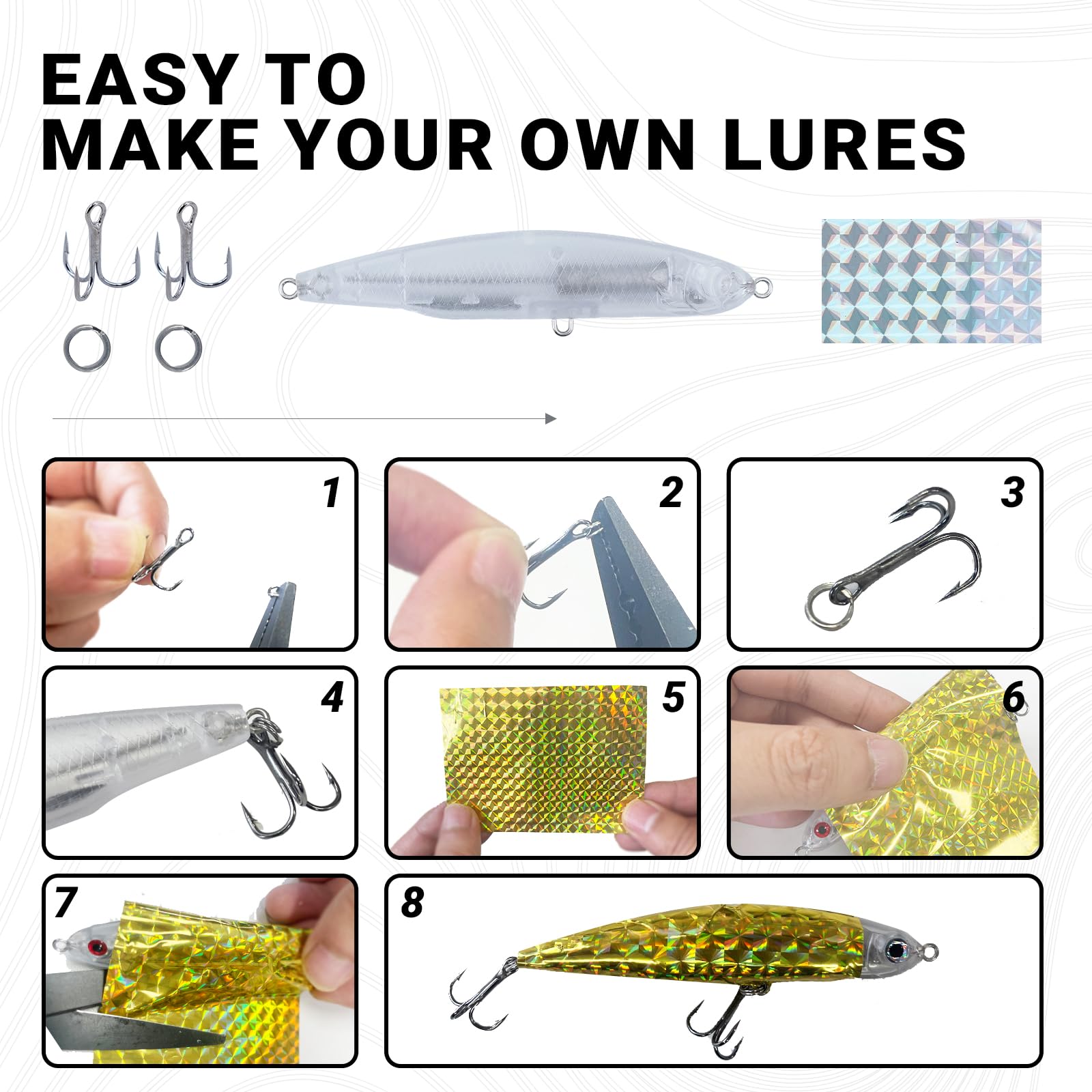 Lure eyes and decorative stickers for customization