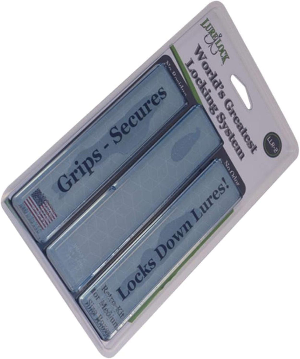 Lure Lock LLR2 Retro Gel kit in ocean blue secures lures and protects hooks in 3600-style boxes.
