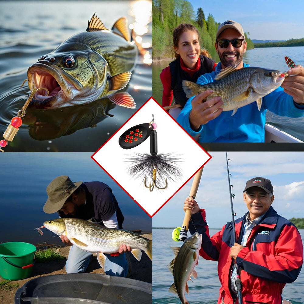 Rooster Tail lures displayed with packaging for storage and gifting