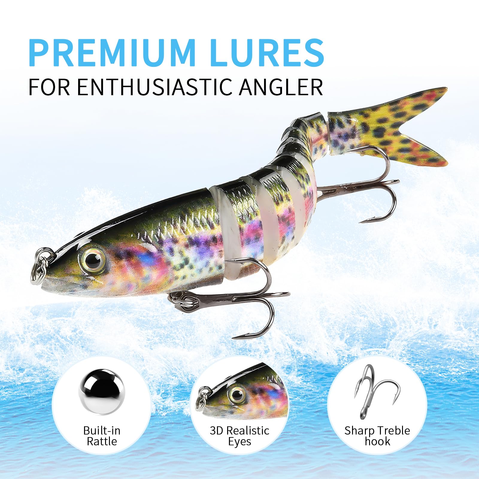 Lures swimming with lifelike action and moving joints