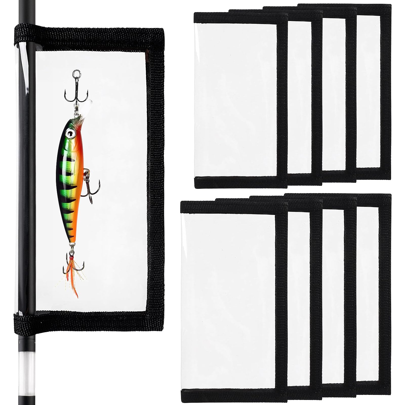 Fishing lure wraps 8-pack - large size in clear PVC