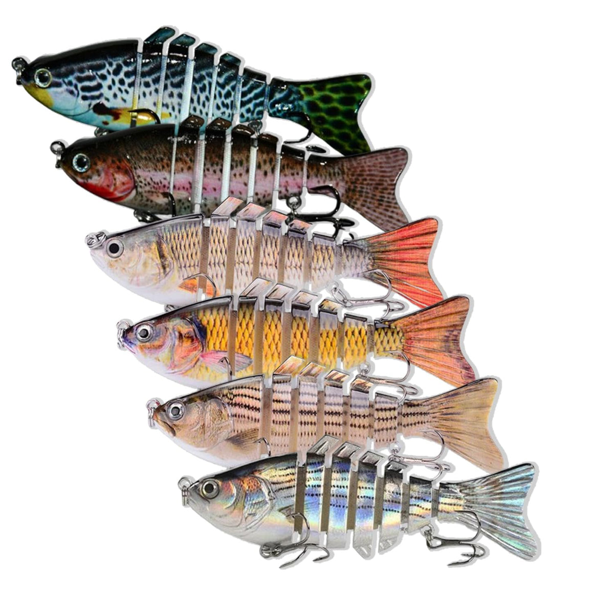 6-piece fishing lure set with case