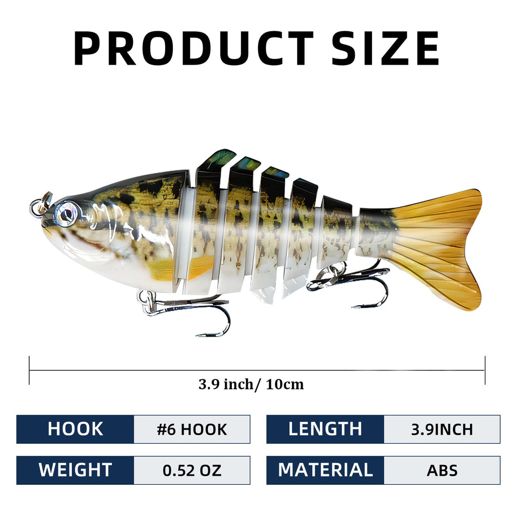 Close-up of 7-segment multi-jointed swimbait