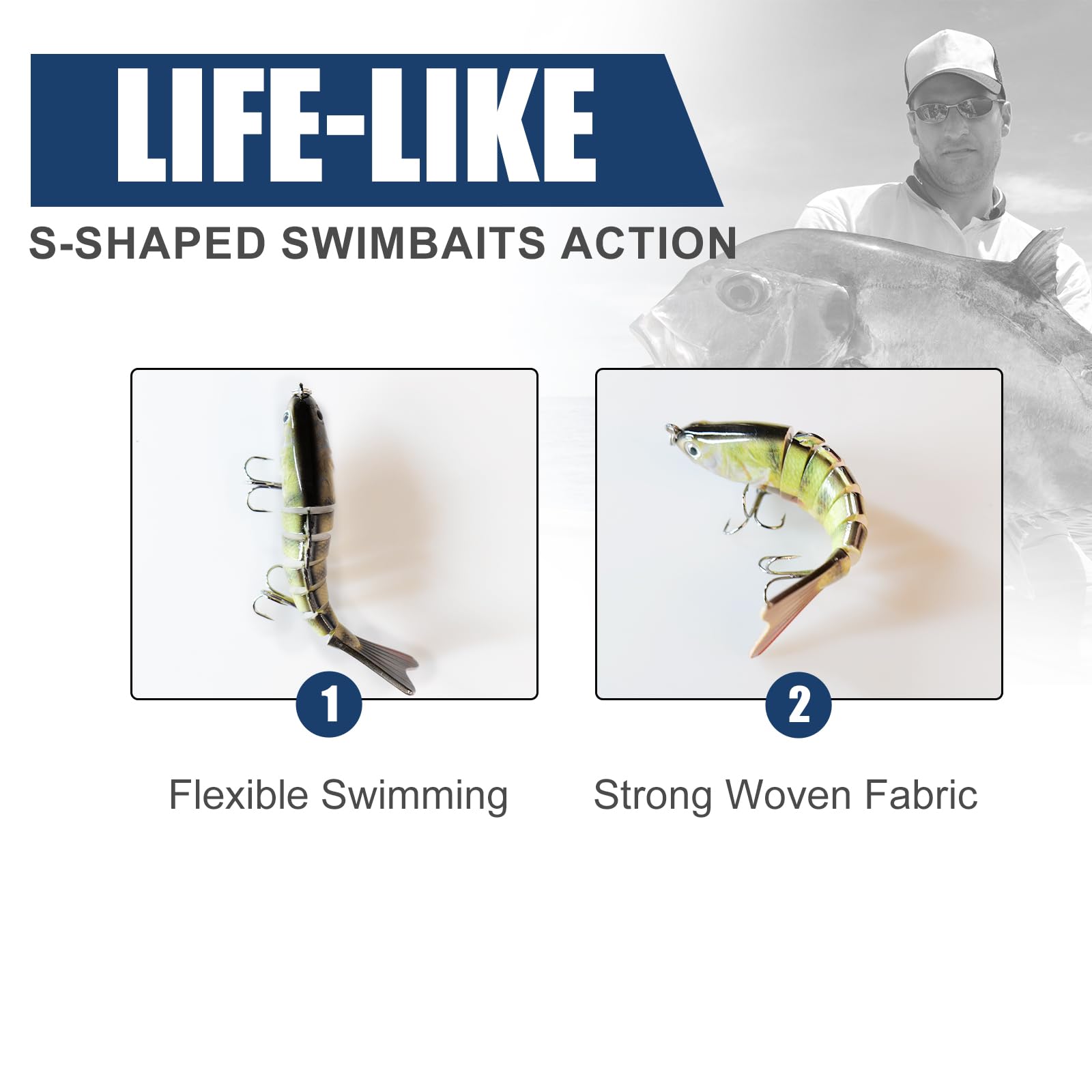 Lifelike 3D eyes and pearlescent coating on lure