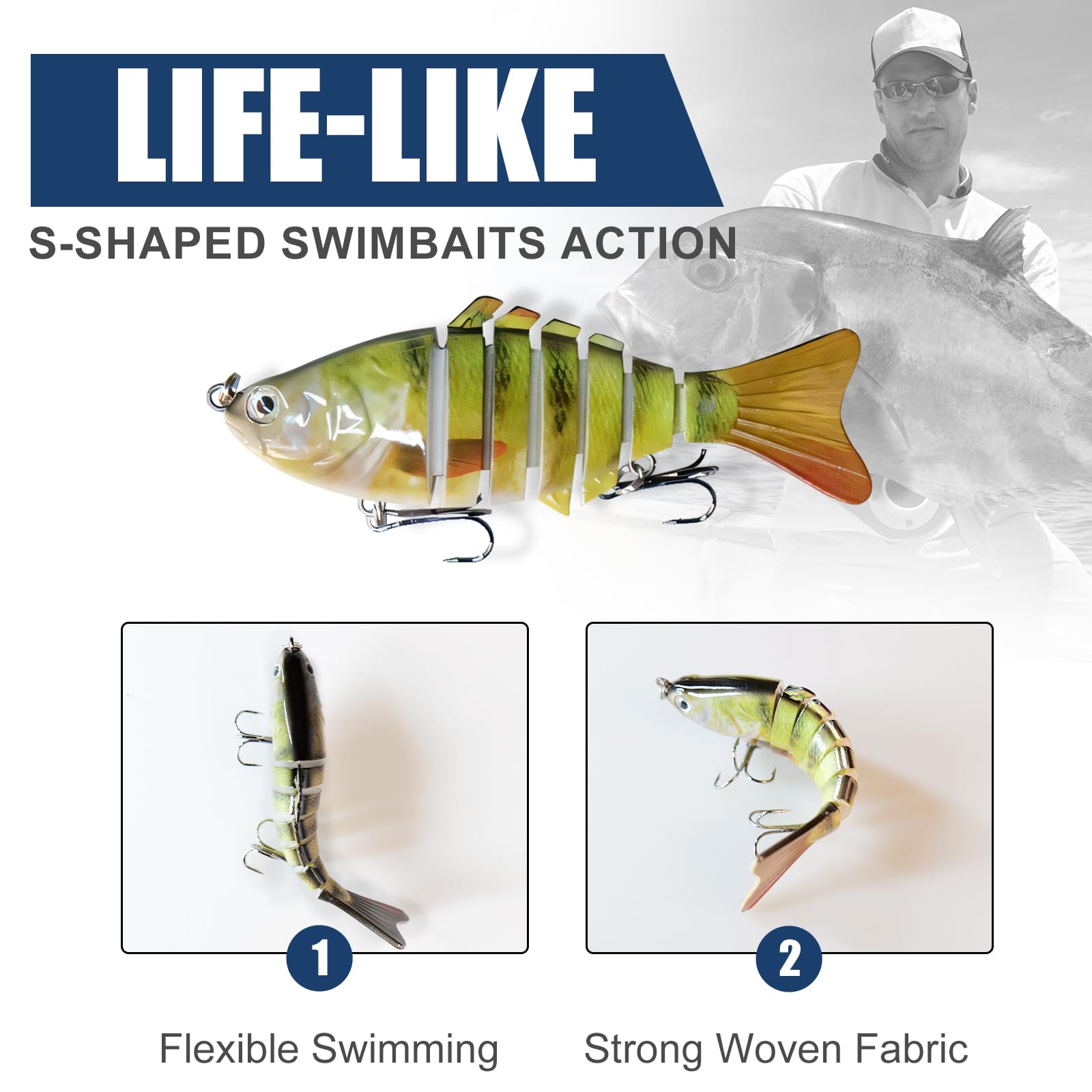 Lure with built-in gravity ball showing distance casting