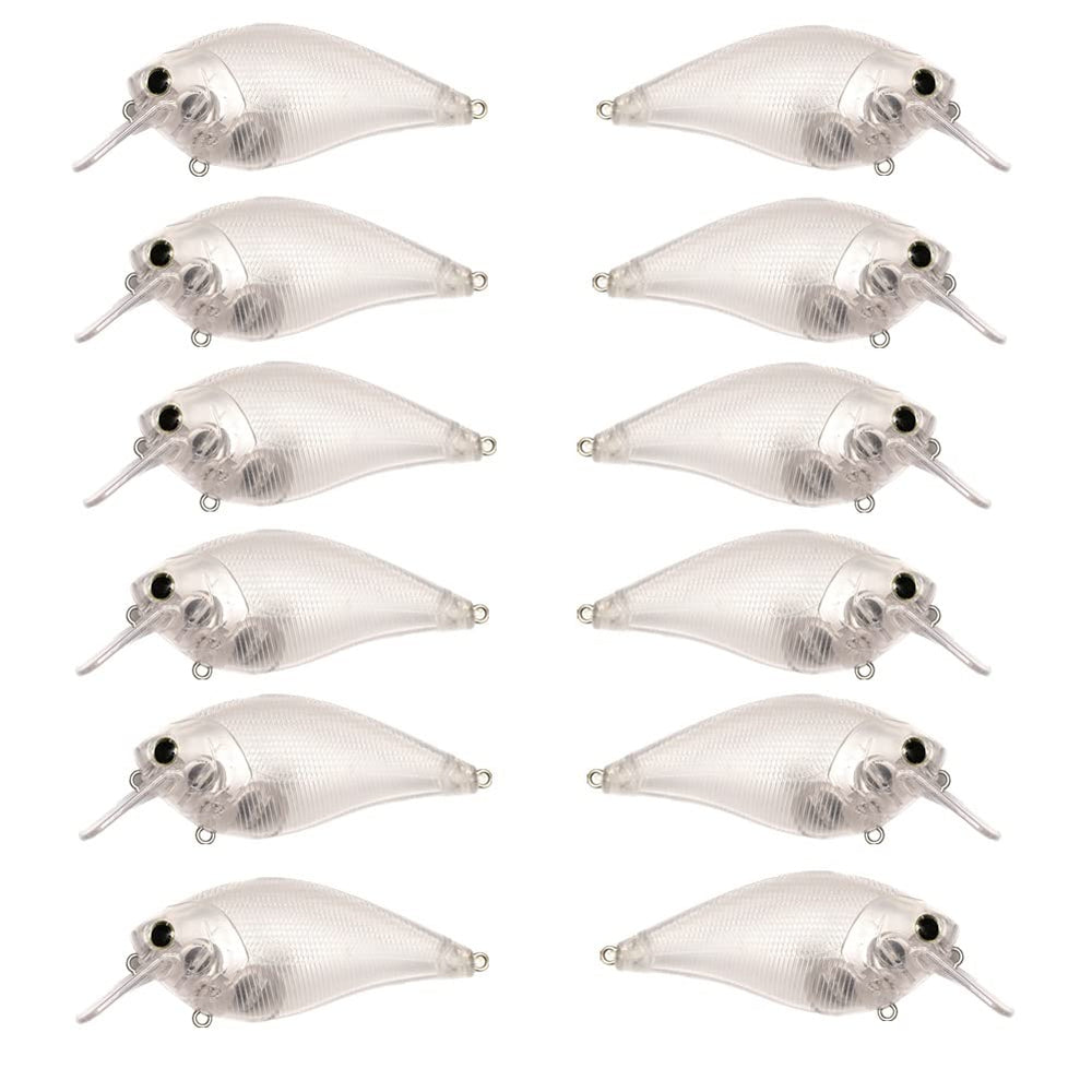 Unpainted 2.5-inch square bill crankbait blanks with 3D eyes included