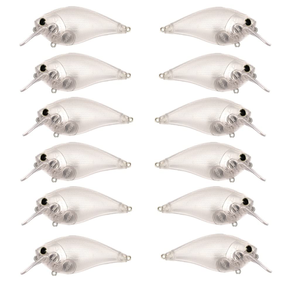 Unpainted 2.5-inch square bill crankbait blanks with 3D eyes included