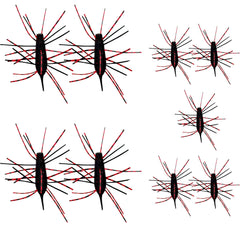 Deep red 1.57 inch silicone lure set, 5 pieces