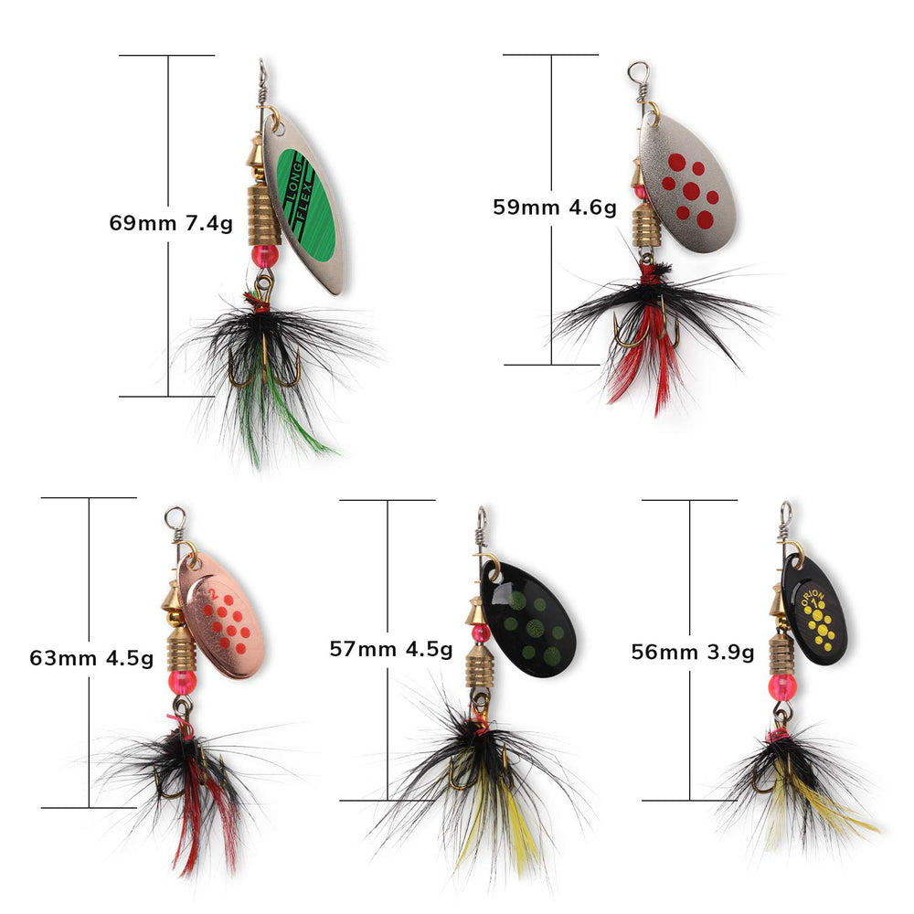 Weighted spinnerbait lures 3g to 7g