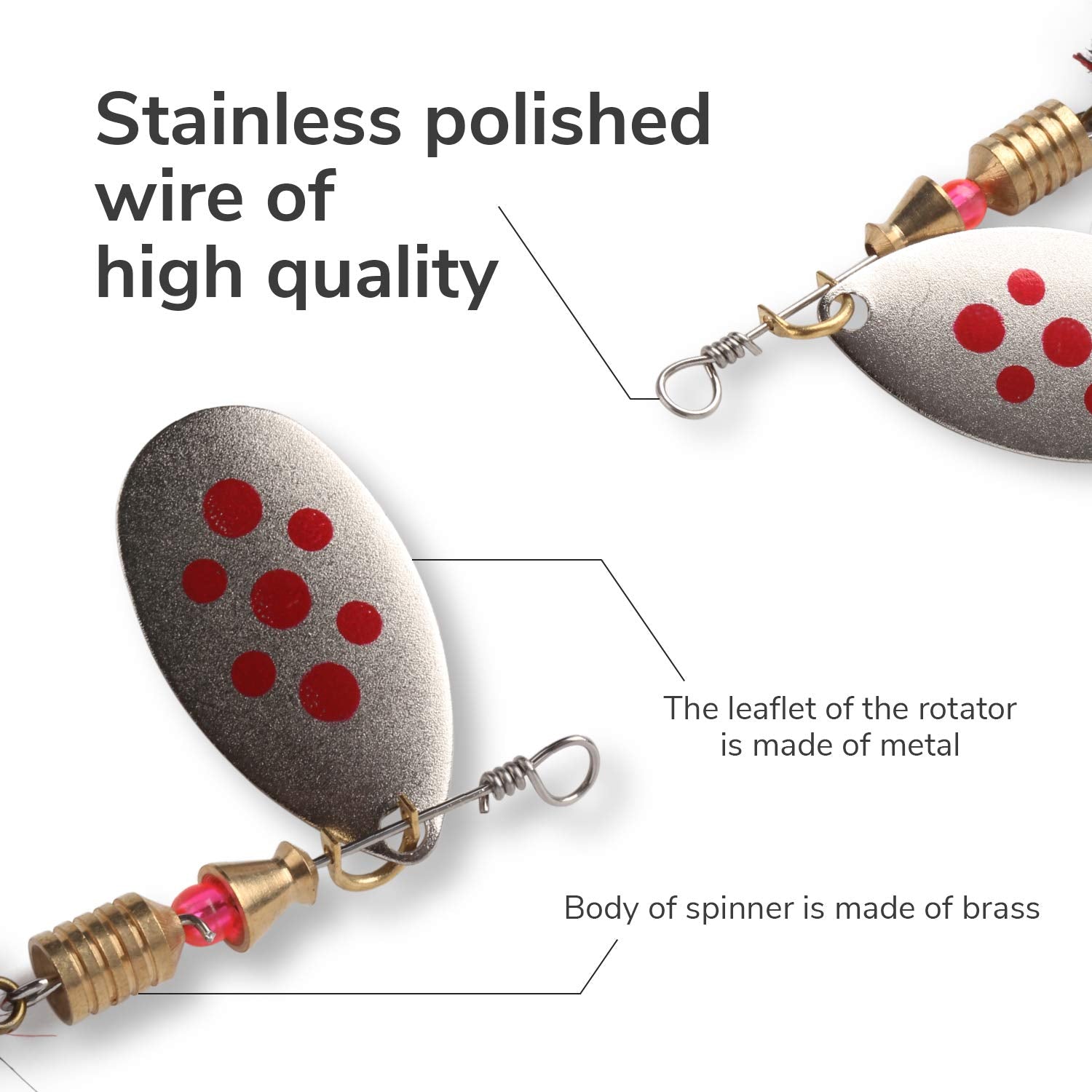 Lure with sharp treble hooks and strike-attractor sleeves