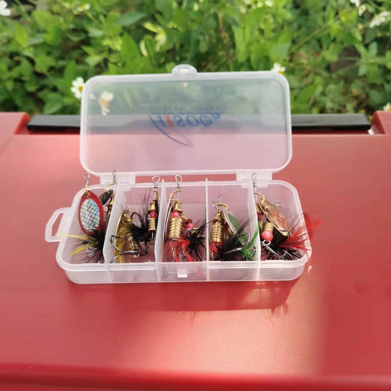 High-quality spinnerbait blade flashing in water