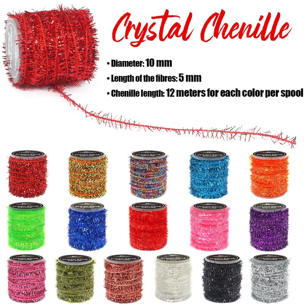 Crappie jig featuring Crystal Flash Chenille sparkle