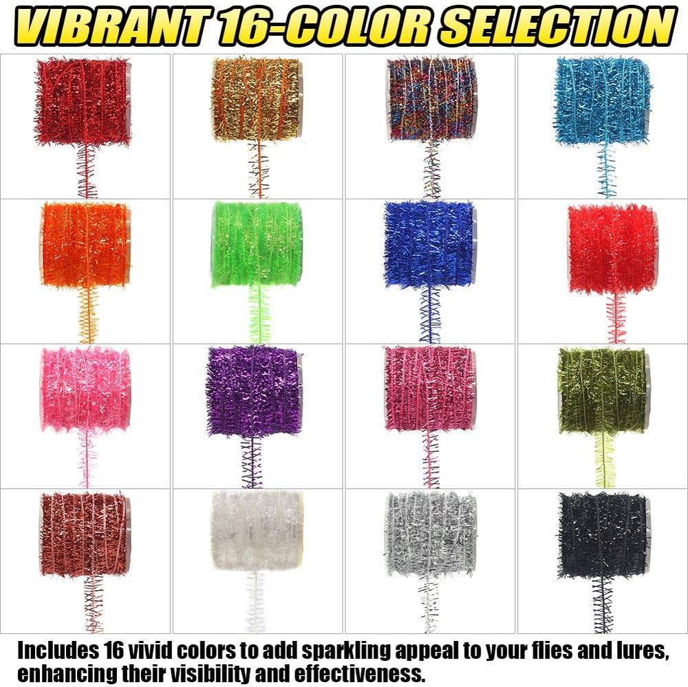 16-color Crystal Flash Chenille swatches