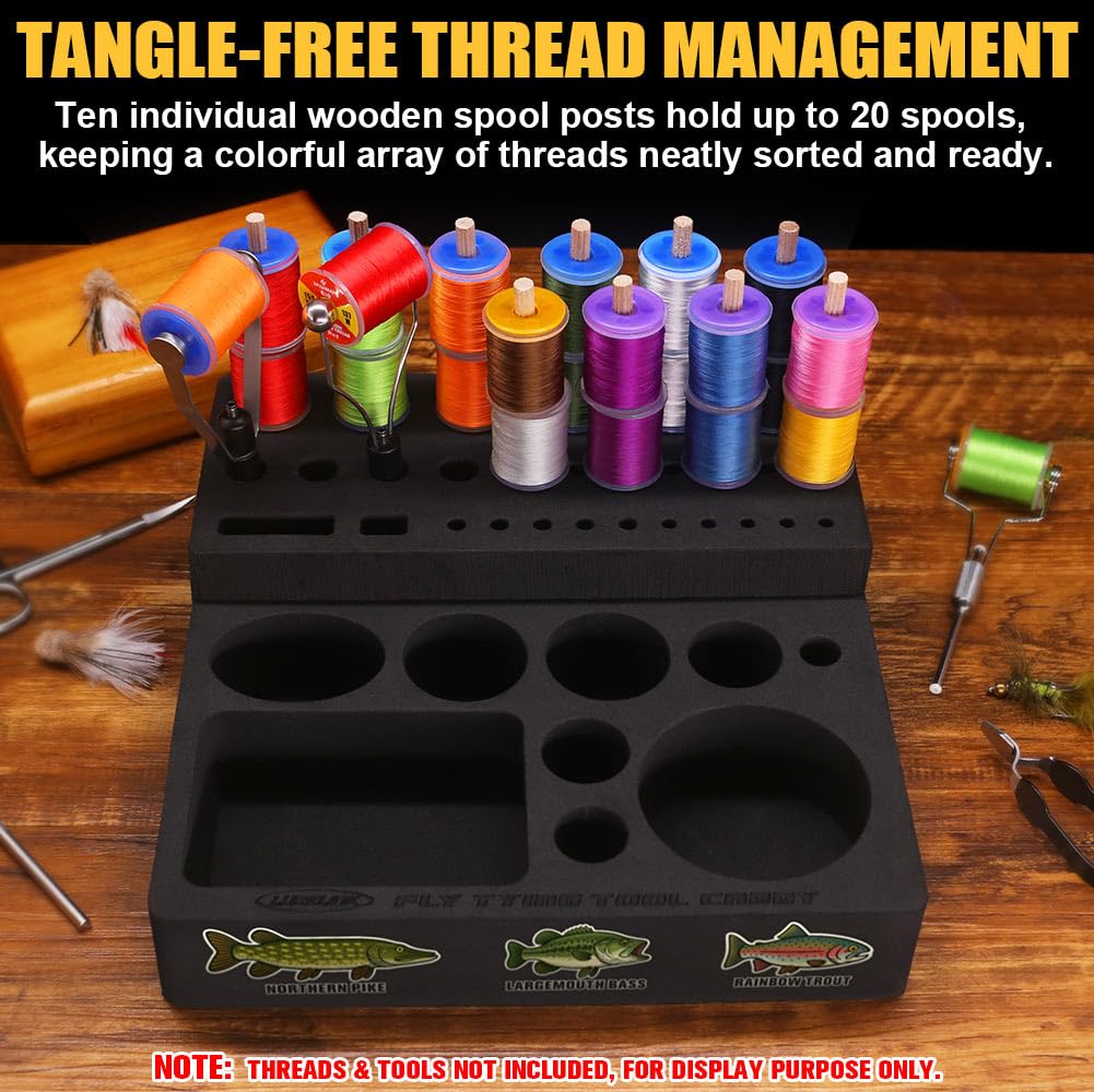 High-density EVA foam groove securing tools upright