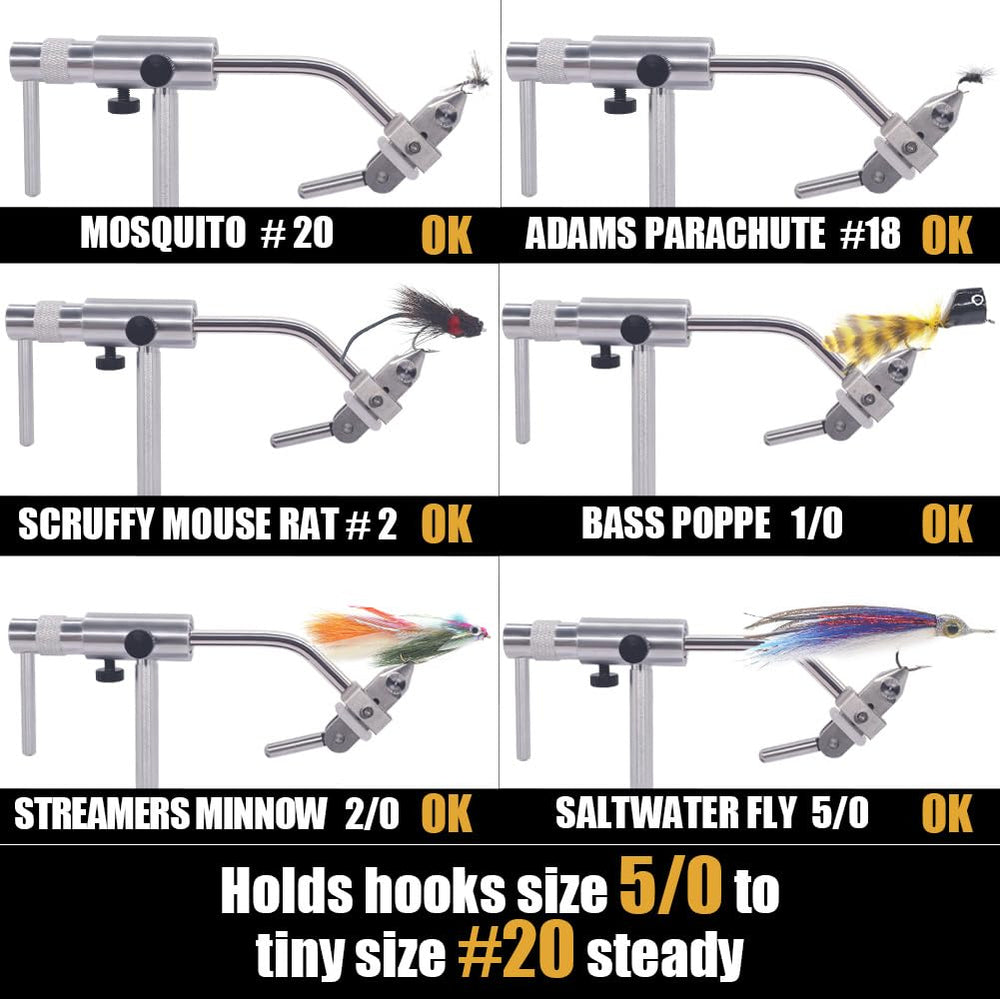 LURELINK pedestal base clamps provide sturdy setup during long tying sessions.