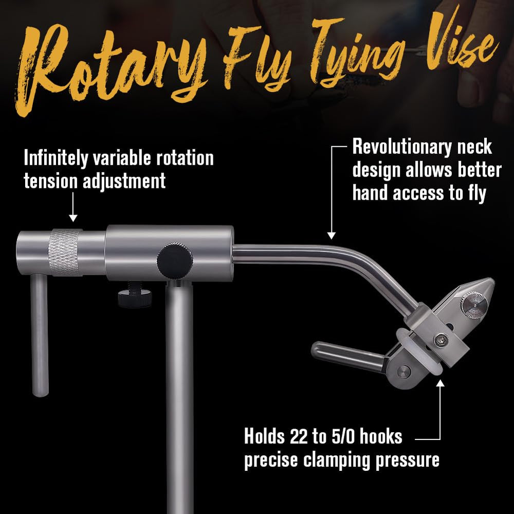 LURELINK vise 360° rotation enables intricate, efficient fly tying from any angle.