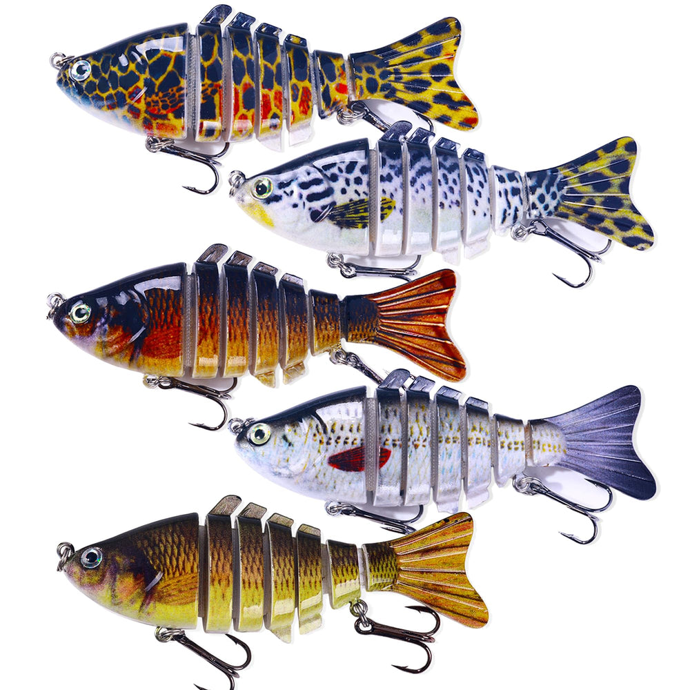 LURESMEOW 5pcs bass lures in box for versatile color options for different species.