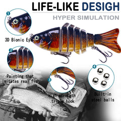 LURESMEOW 7-segment swimming motion lure ideal for enticing strikes.