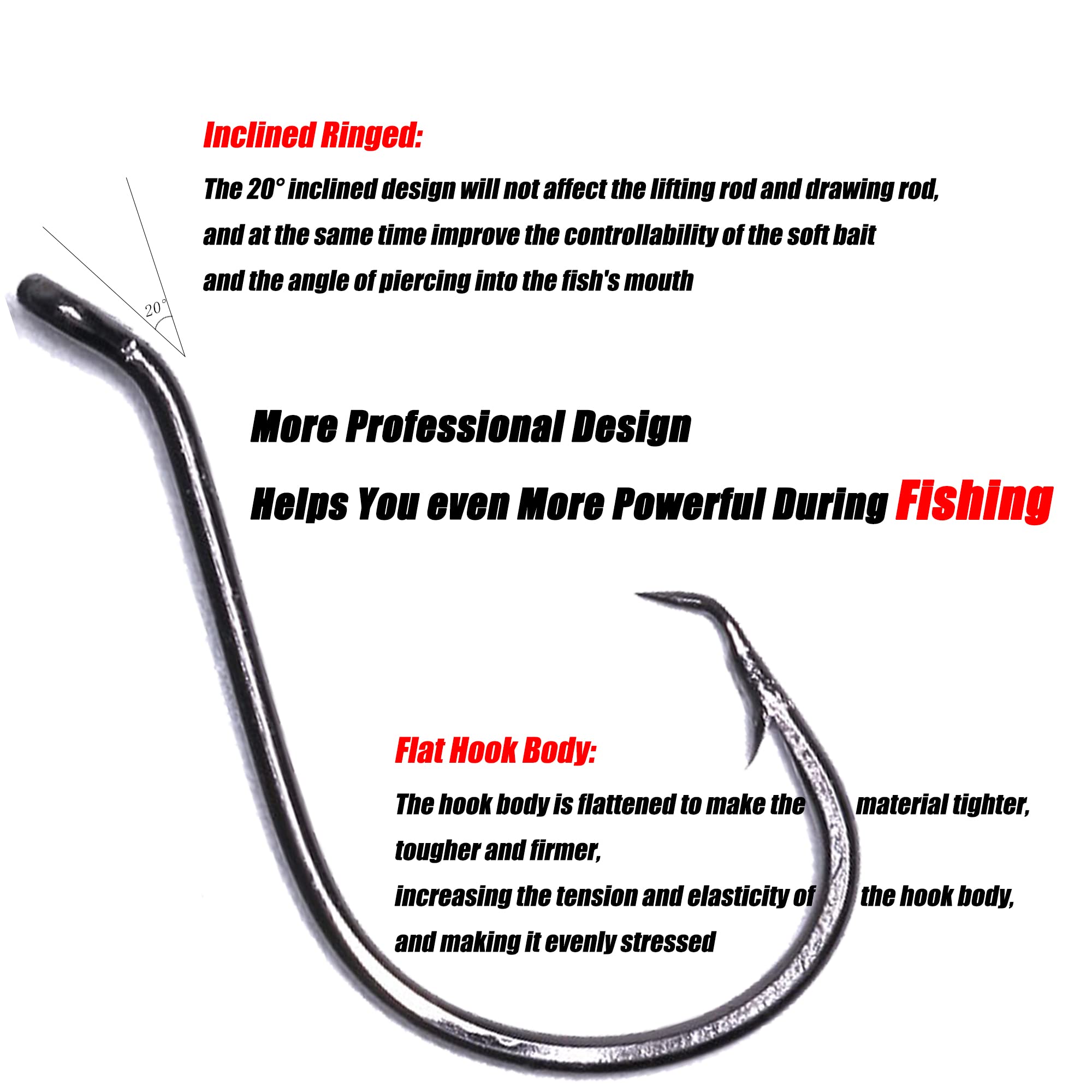 LURESMEOW eye-loop design and barb on thick body for secure hooksets