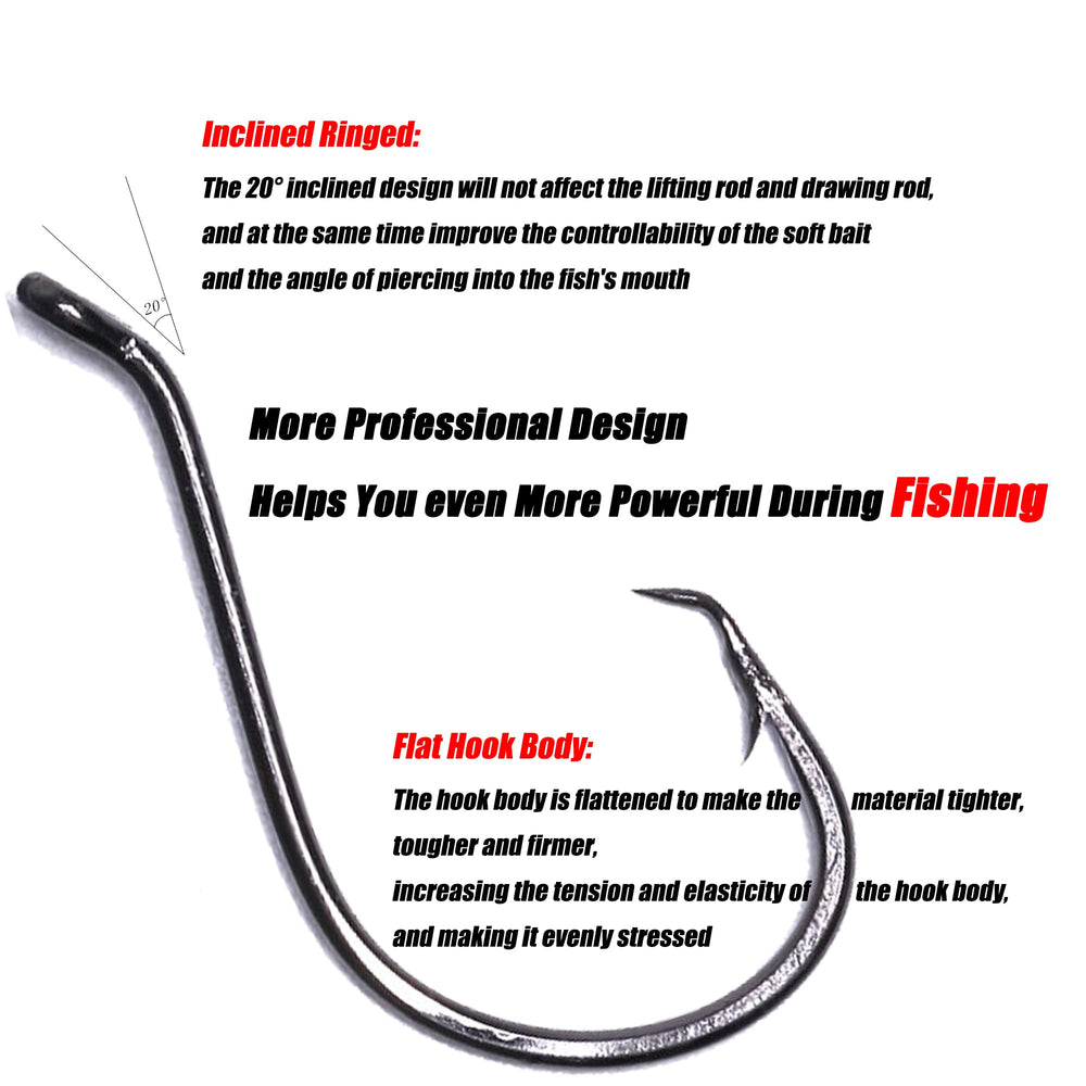 LURESMEOW eye-loop design and barb on thick body for secure hooksets