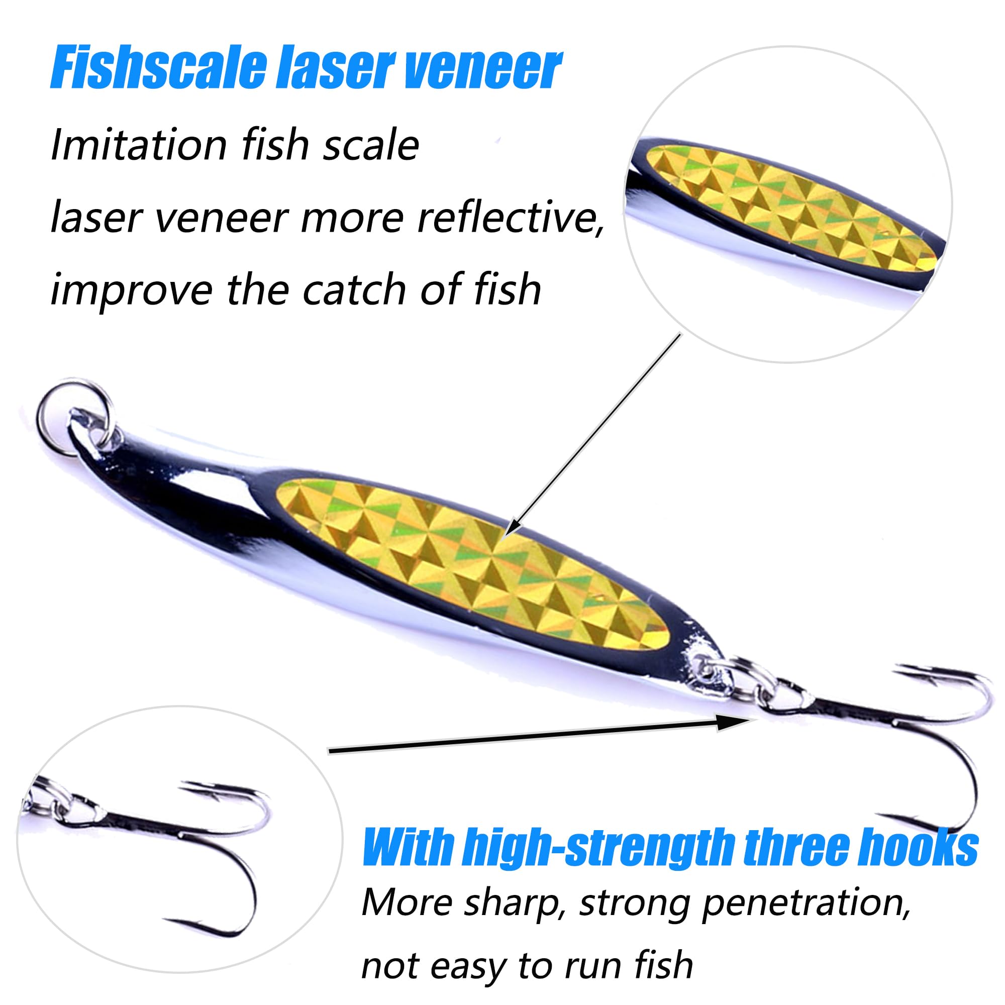 LURESMEOW metal-spoon-closeup highlights corrosion-resistant finish underwater shine.