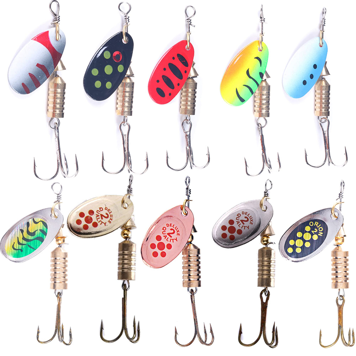 LURESMEOW Trout Spinner Baits Kit box view, organized for easy storage and quick access.