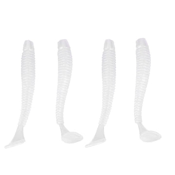 50pcs fishing lures kit in pearl white, 2in soft plastic lures