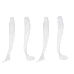 50pcs fishing lures kit in pearl white, 2in soft plastic lures