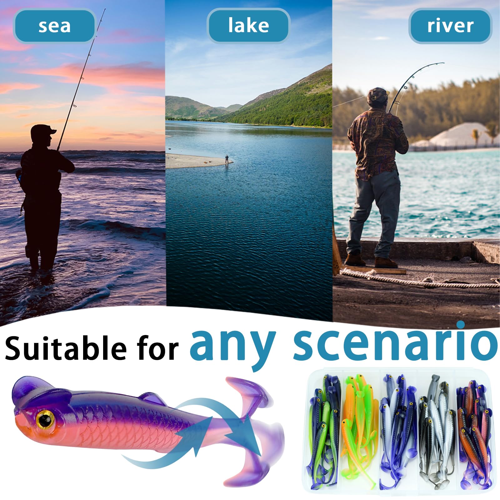LURESMEOW paddle tail actions mimicking prey movement underwater