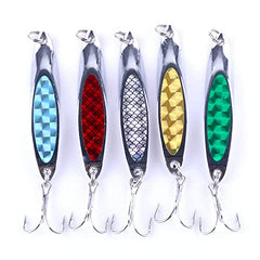 LURESMEOW fishing spoons with blue shiny coating attracts bass and trout.