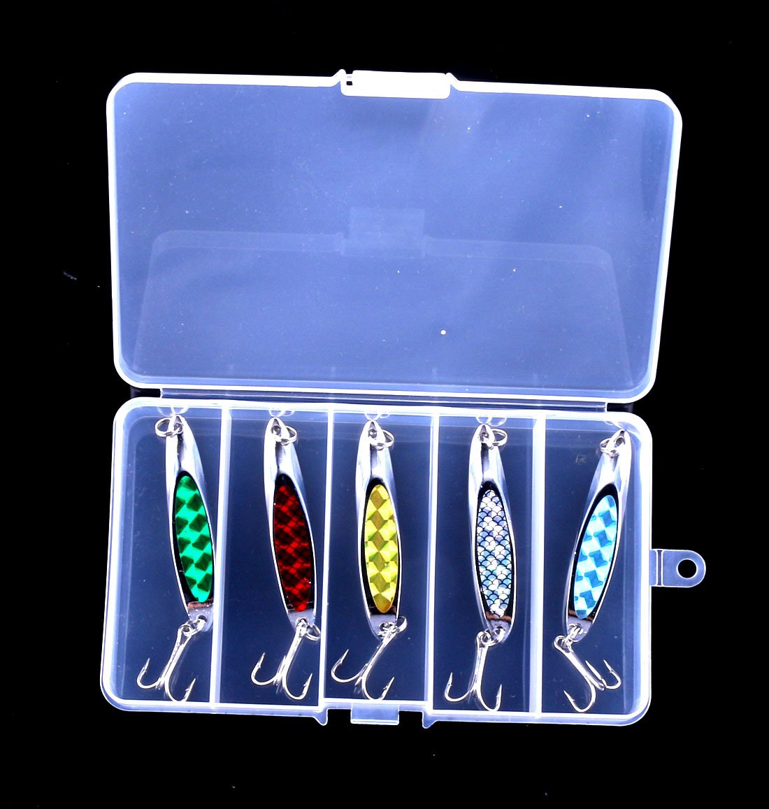 LURESMEOW fishing spoons with red shiny coating delivers attention grabbing flashes.