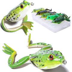 LURESMEOW Frog Lure close-up 3D eyes that attract bass.