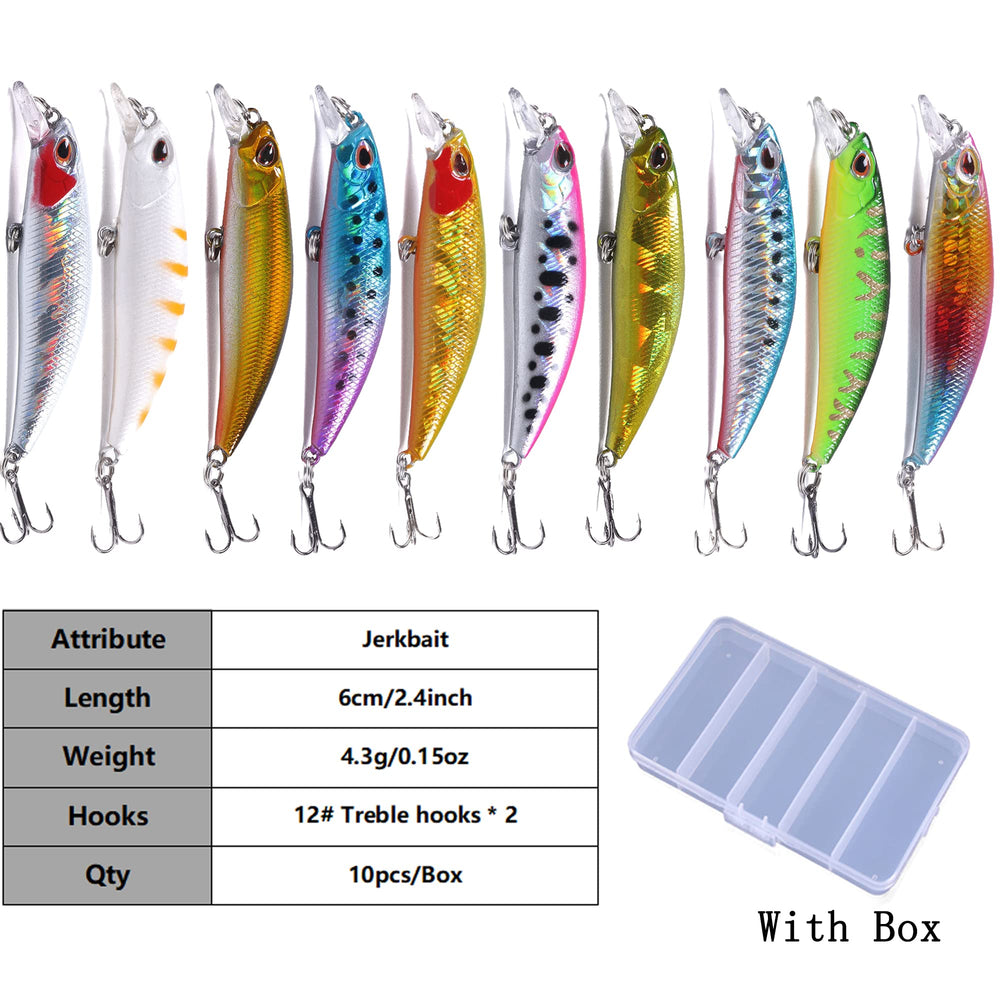 LURESMEOW jerkbait color variant collection with lifelike patterns for multiple species