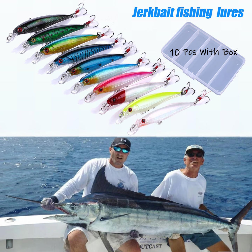 LURESMEOW jerkbait features 3D eyes for lifelike appeal
