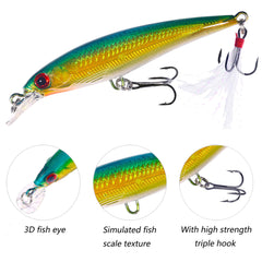 LURESMEOW jerkbait with two treble hooks for secure hookups