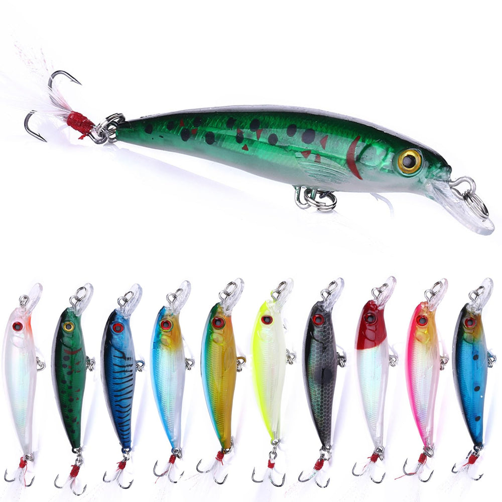 LURESMEOW jerkbait box content showing 10 color options for varied conditions