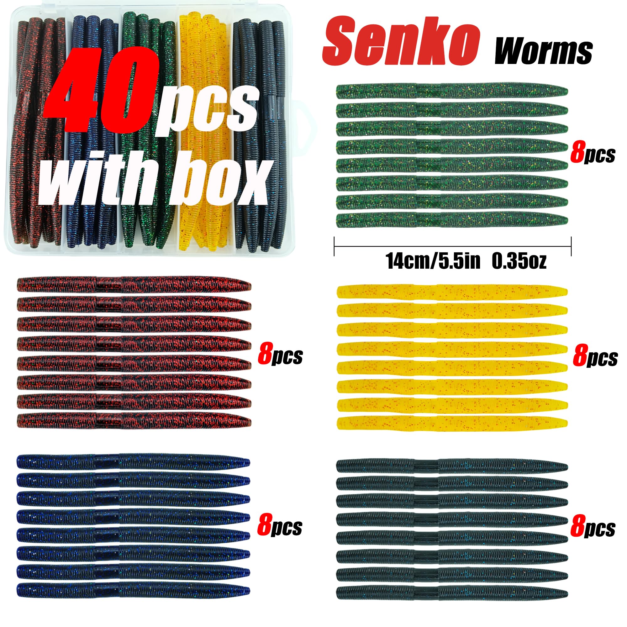 LURESMEOW Senko-worms-5-5-inch close-up emphasizes slow, controlled falls for bass.