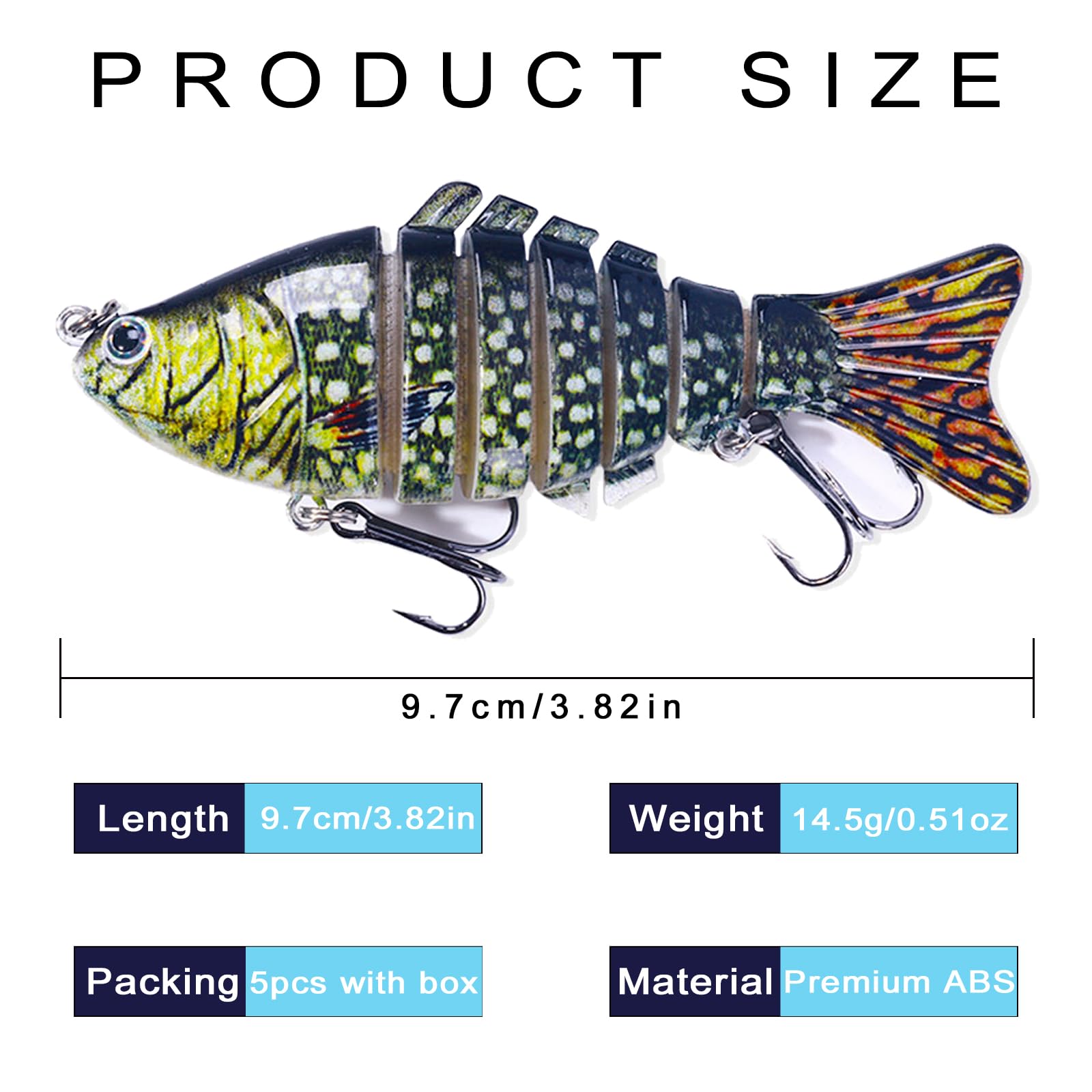 LURESMEOW ultra lifelike seven-segment lure displays an S-motion to entice strikes.